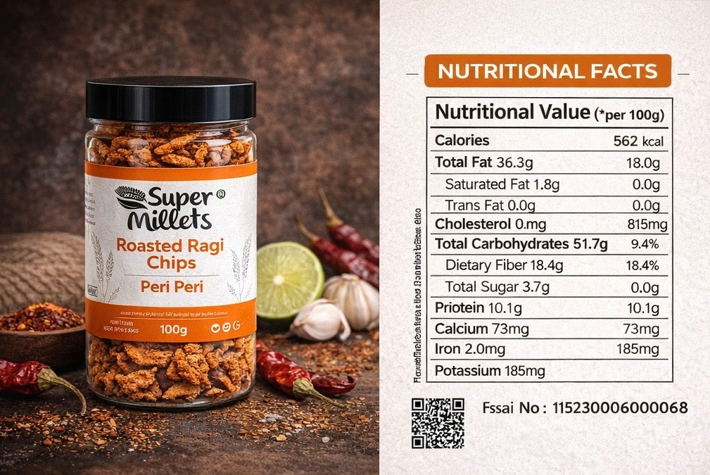 Roasted Ragi Chips Peri-Peri