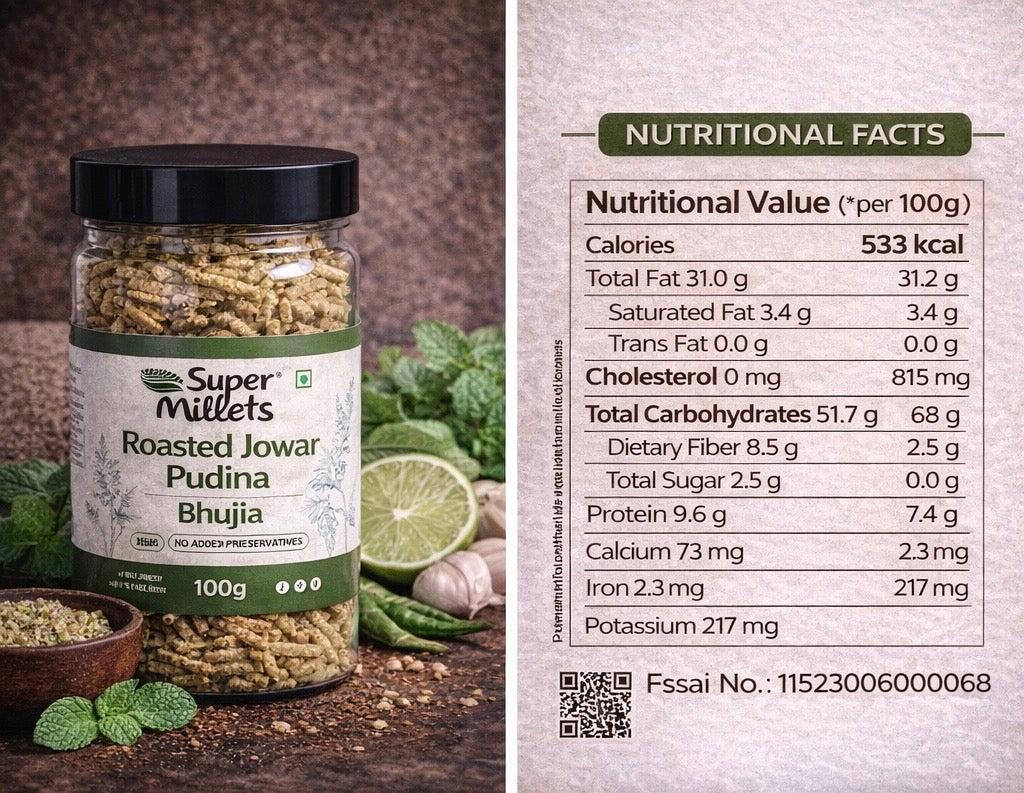 Roasted Jowar Bhujiya - Pudina