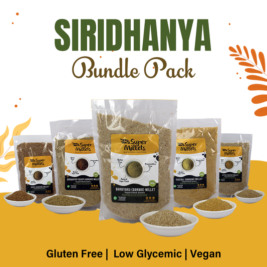 Siridhanya Health Bundle Pack l Pack of 5 Positive Millets (400 gms each) श्रीधान्य हेल्थ बंडल पॅक I 2kgs