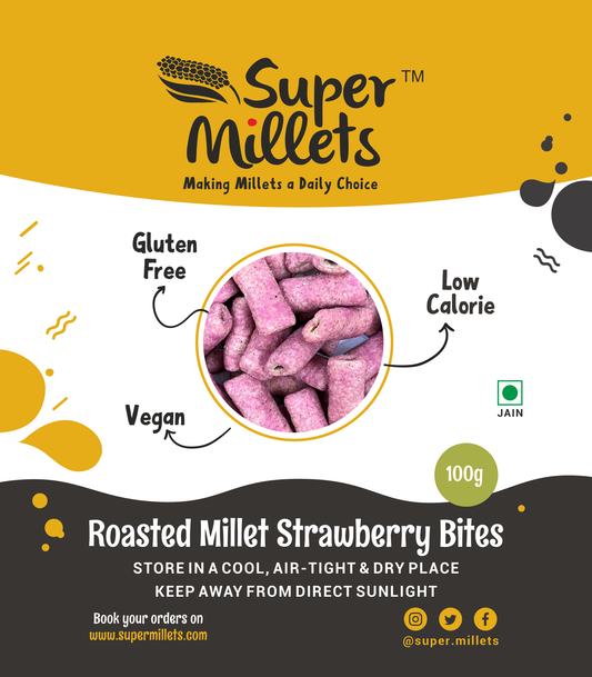 Roasted Millet Strawberry Bite