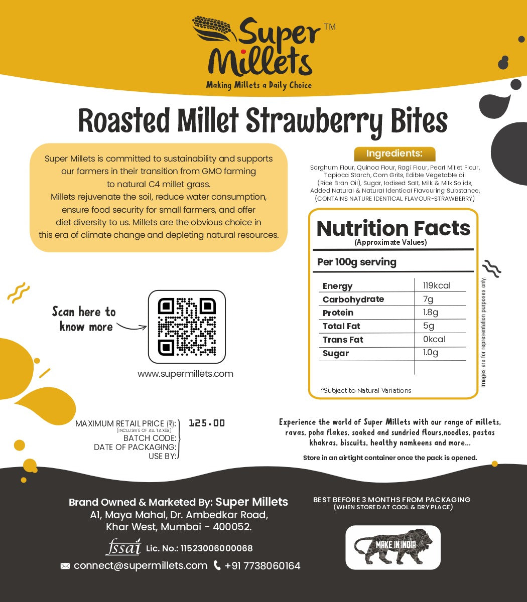 Roasted Millet Strawberry Bite